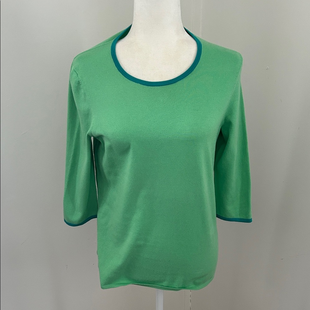 Belford Pale Green 3:4 Sleeve Knit Top sz M